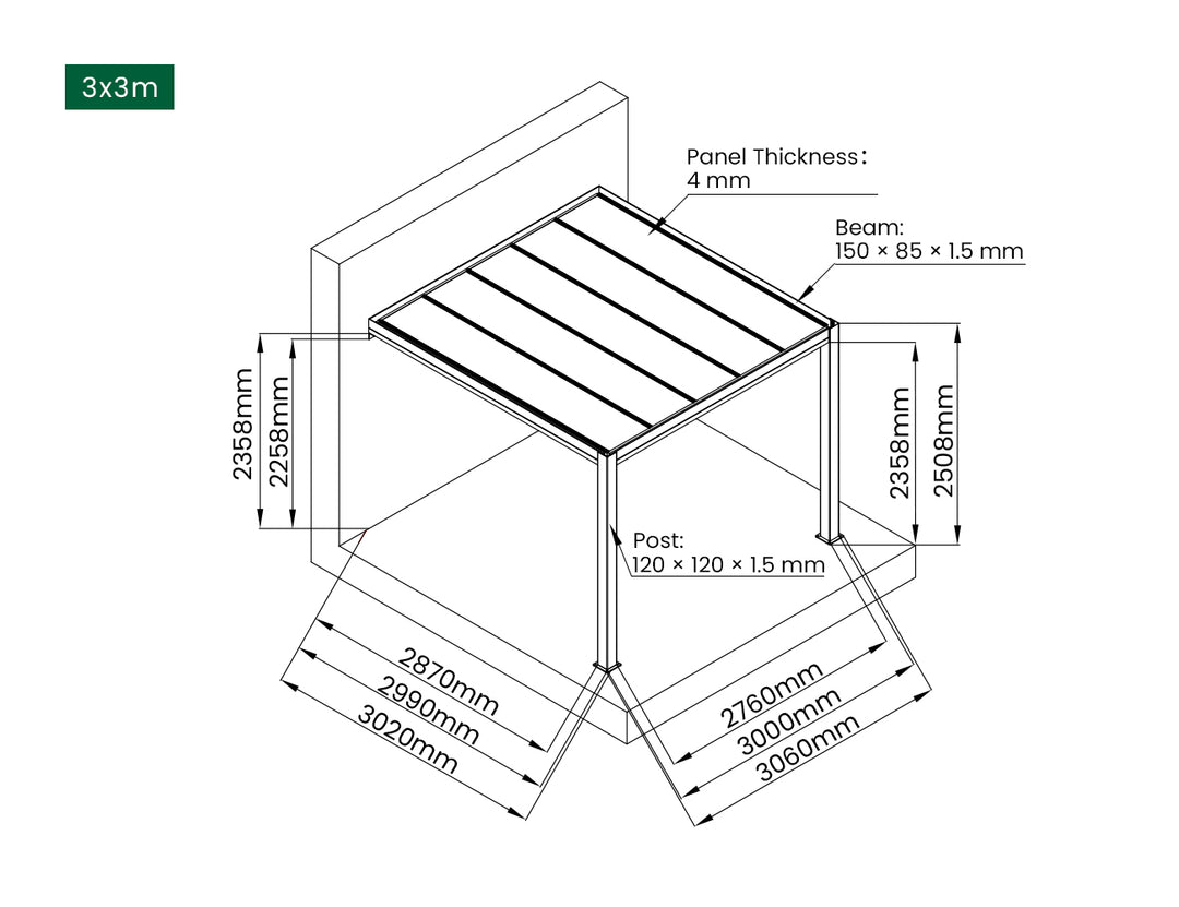 Bering Wall Mounted Pergola