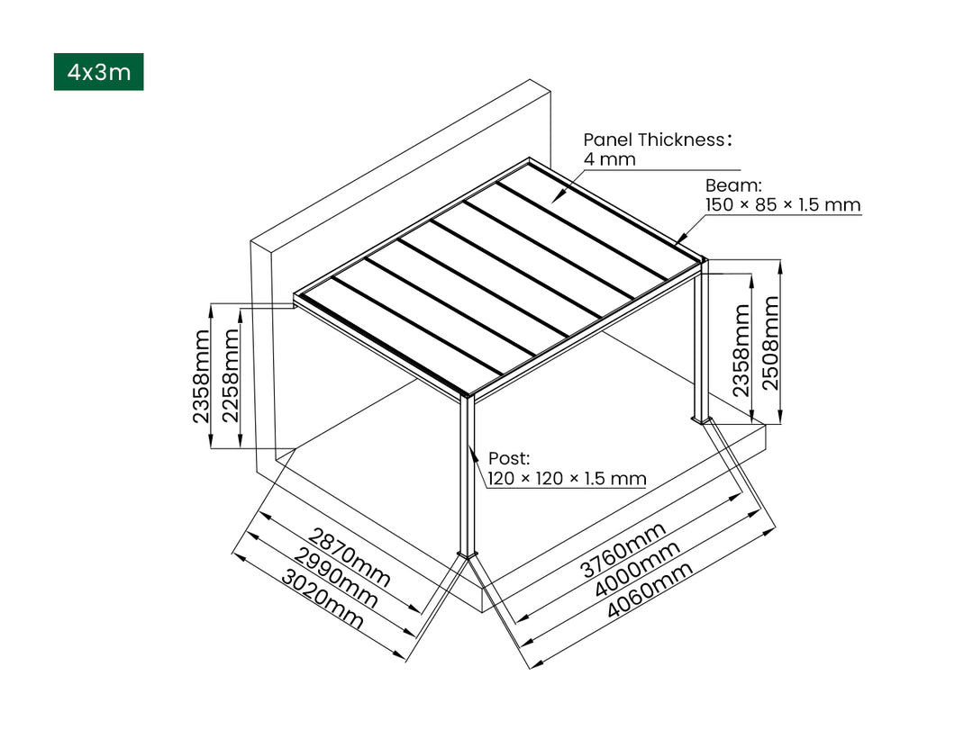 Bering Wall Mounted Pergola