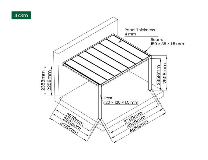 Bering Wall Mounted Pergola