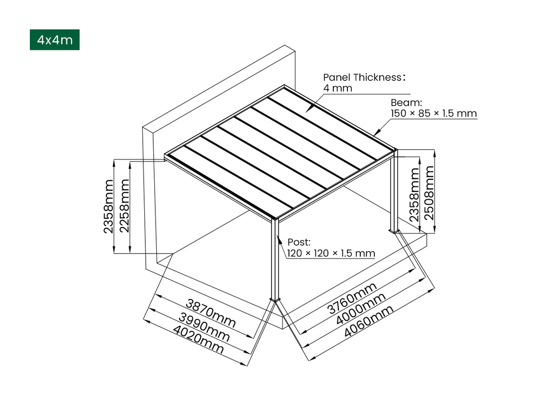 Bering Wall Mounted Pergola