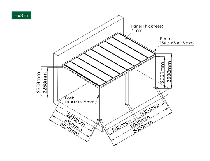 Bering Wall Mounted Pergola