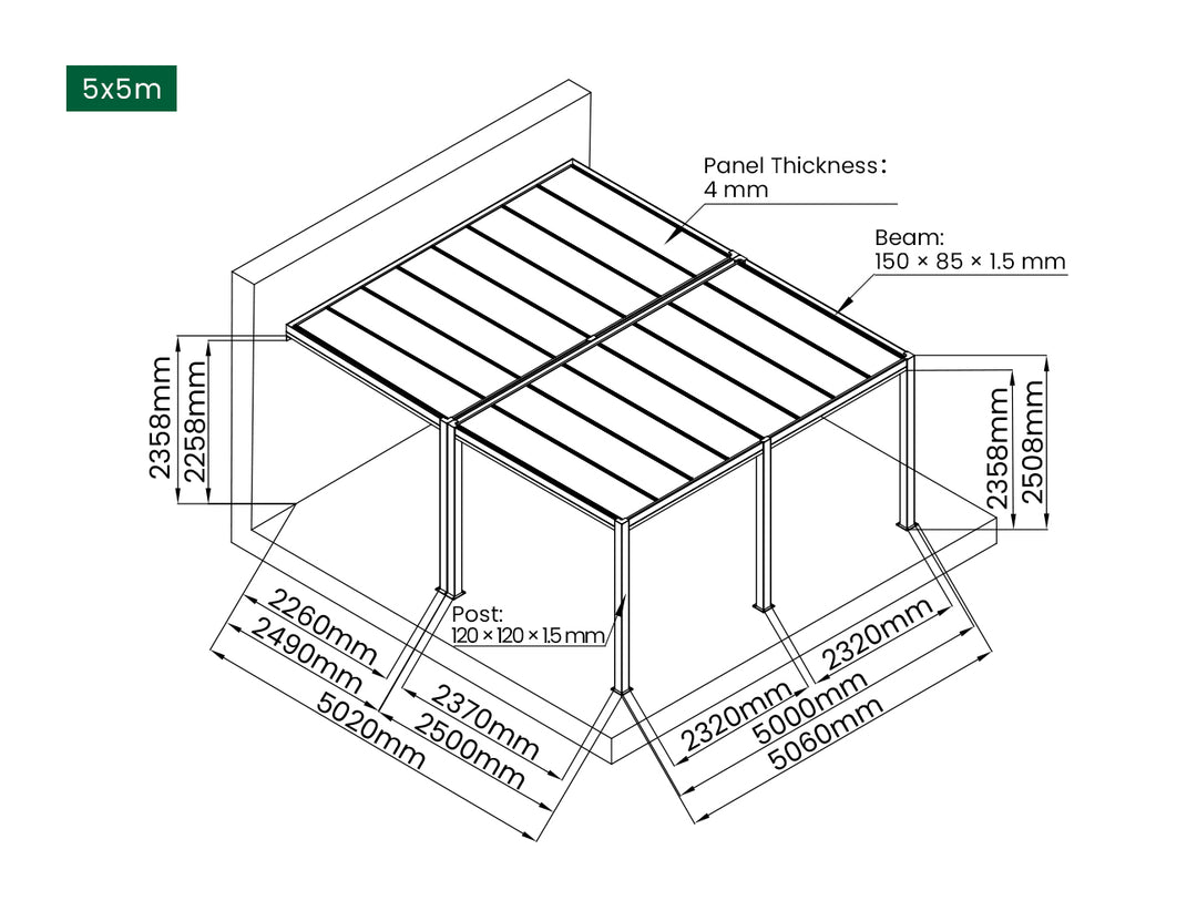 Bering Wall Mounted Pergola