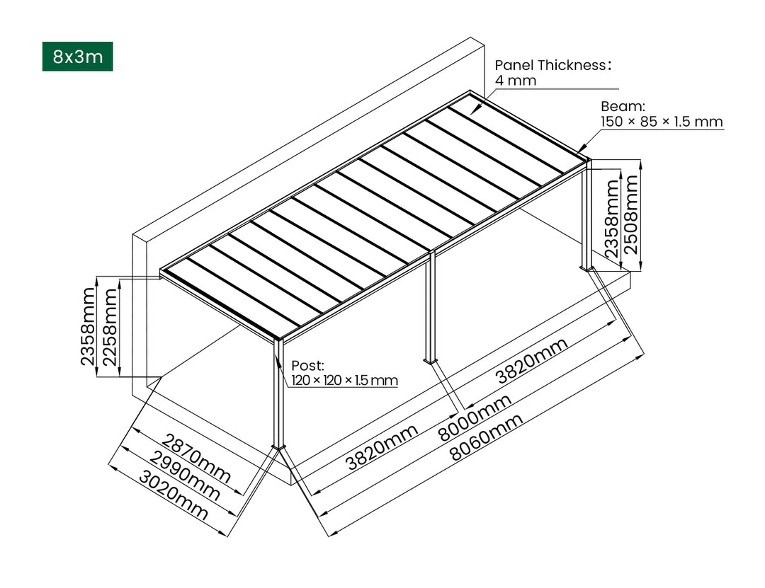 Bering Wall Mounted Pergola