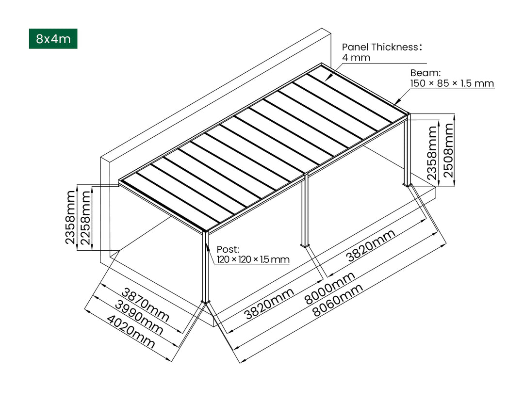 Bering Wall Mounted Pergola
