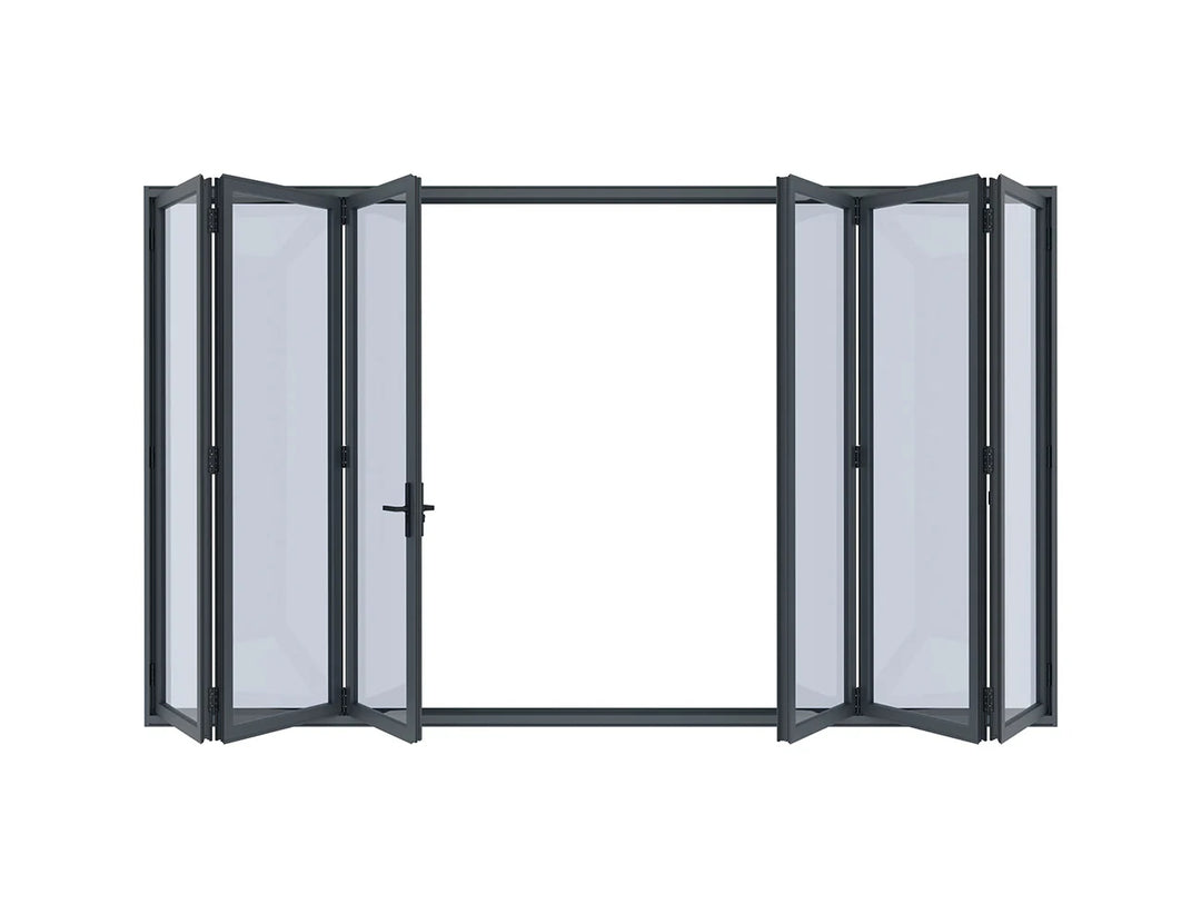 Bifold Glass Door For Mediterranean-SKY Wall Mounted Pergola