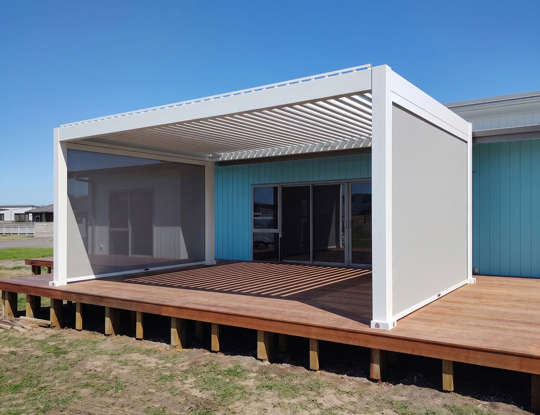 Motorised Blind For Tasman Wall Mounted Pergola