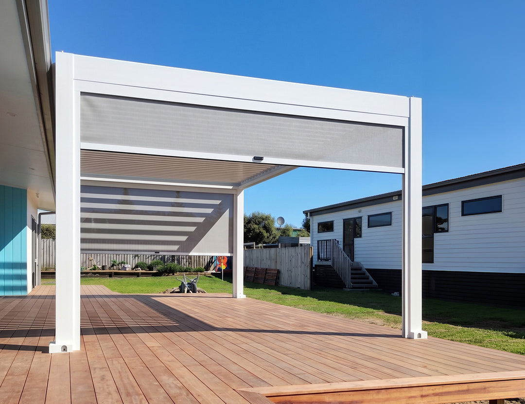 Motorised Blind For Tasman Wall Mounted Pergola