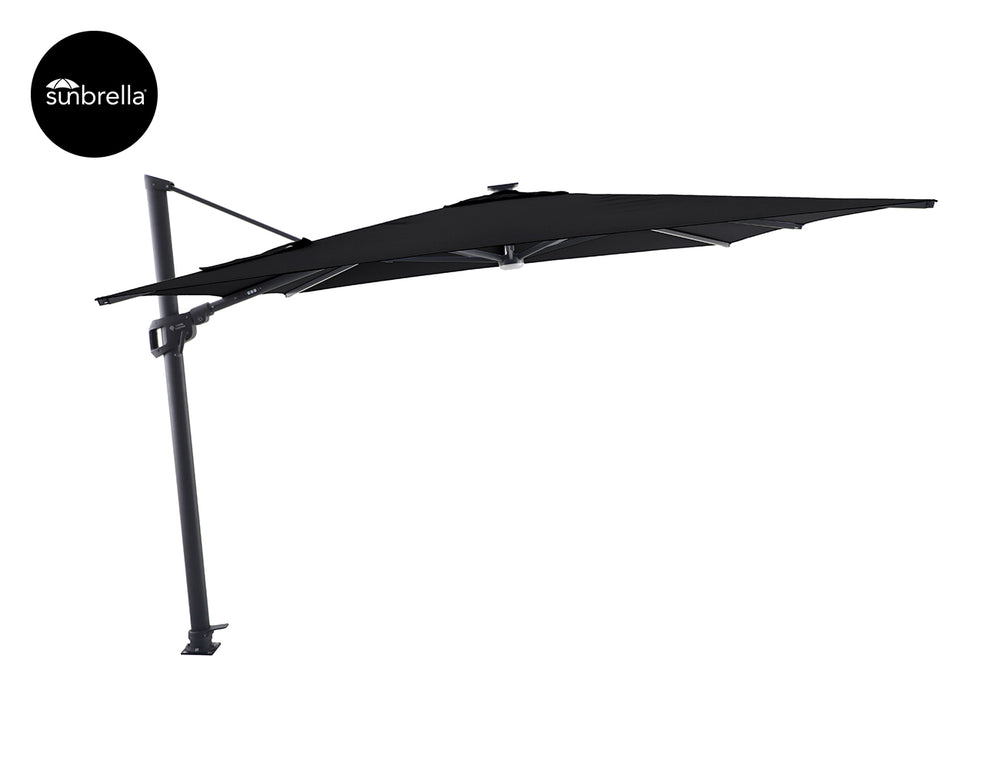 Agave 3m Square Cantilever Umbrella, Colour: Black,