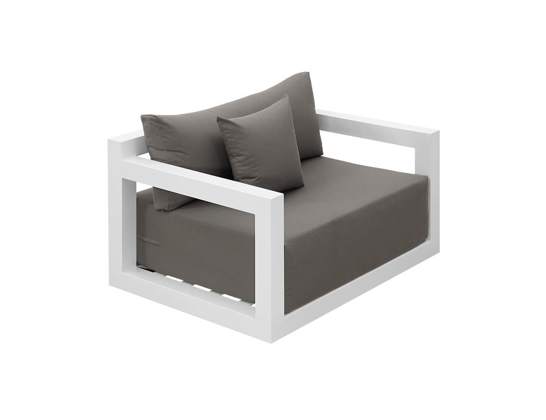 Ibis 2.0 Outdoor Armchair, Colour: White Frame/ Taupe Fabric,