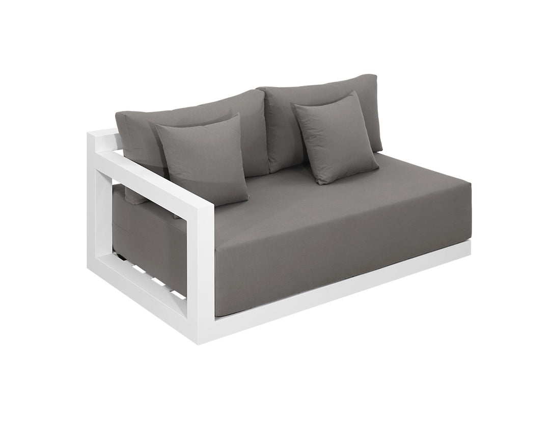 Ibis 2.0 Oversized Outdoor Right Sofa, Colour: White Frame/ Taupe Fabric,