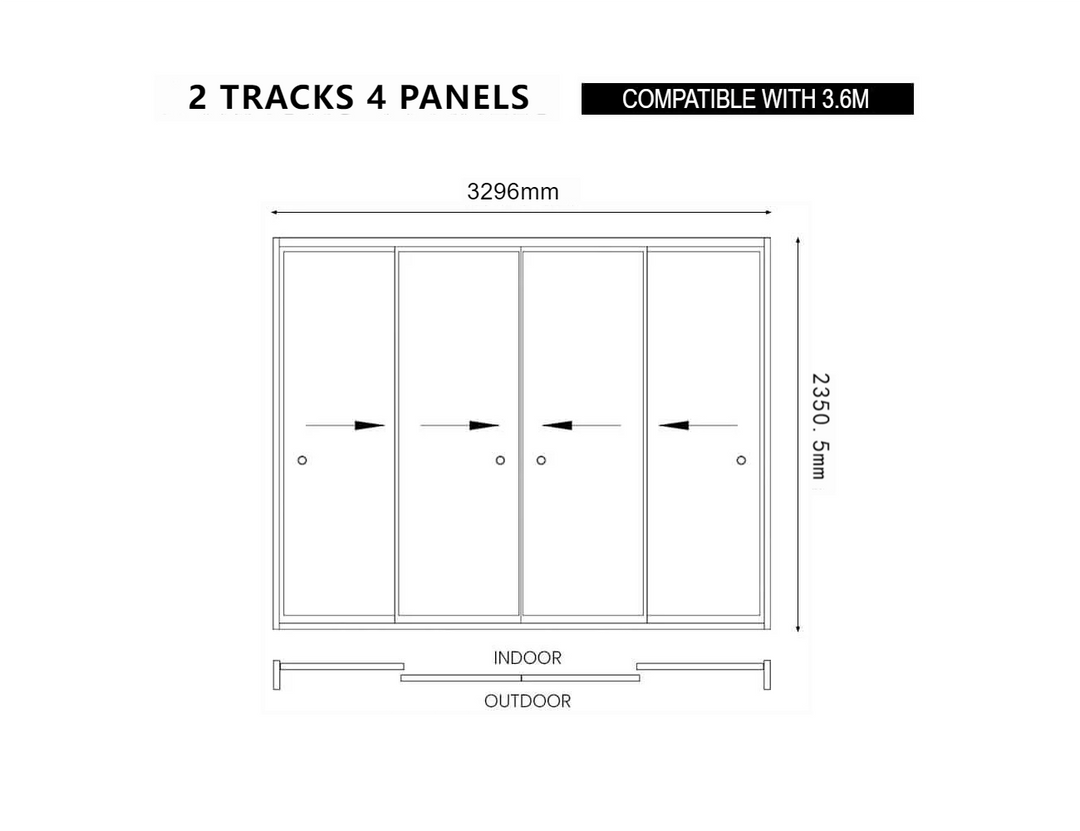 Caribbean & Atlantic Freestanding Pergola Frame Glass Sliding Door