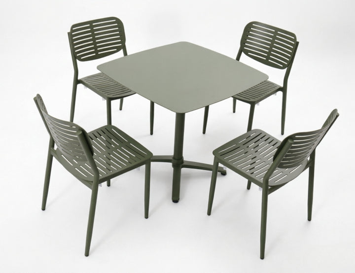 Canary Folding Table With Cardinal Chairs 5-Piece Aluminium Dining Set
