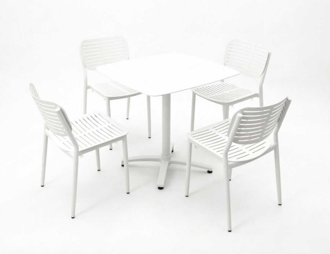 Canary Folding Table With Cardinal Chairs 5-Piece Aluminium Dining Set