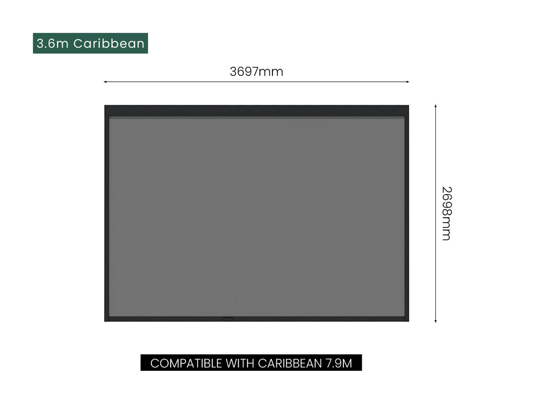 Retractable Shade Blind For Caribbean & Caspian & Atlantic Wall Mounted Pergola 2.0