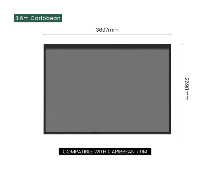 Retractable Shade Blind For Caribbean & Caspian & Atlantic Wall Mounted Pergola 2.0