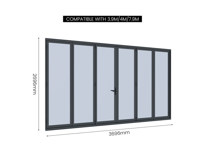 Caribbean Wall Mounted Pergola Bifold Glass Door