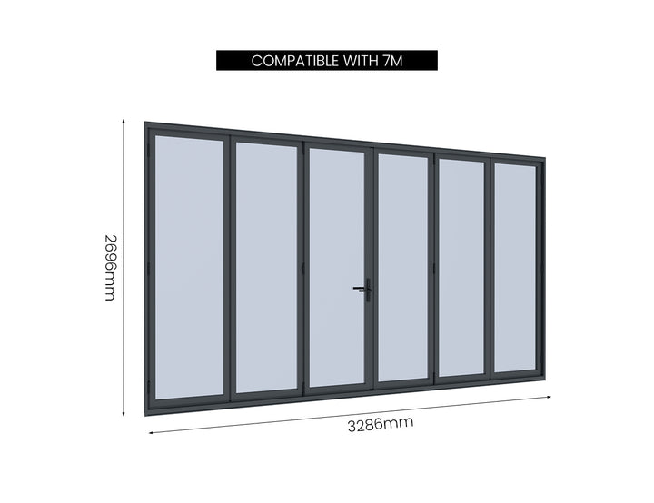 Caribbean Wall Mounted Pergola Bifold Glass Door