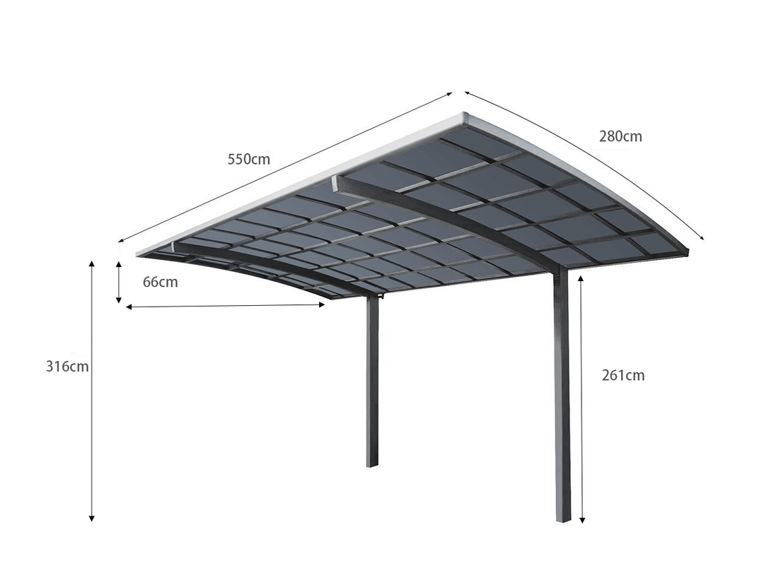 Cantilever Patio Cover 550x 280 x 316cm