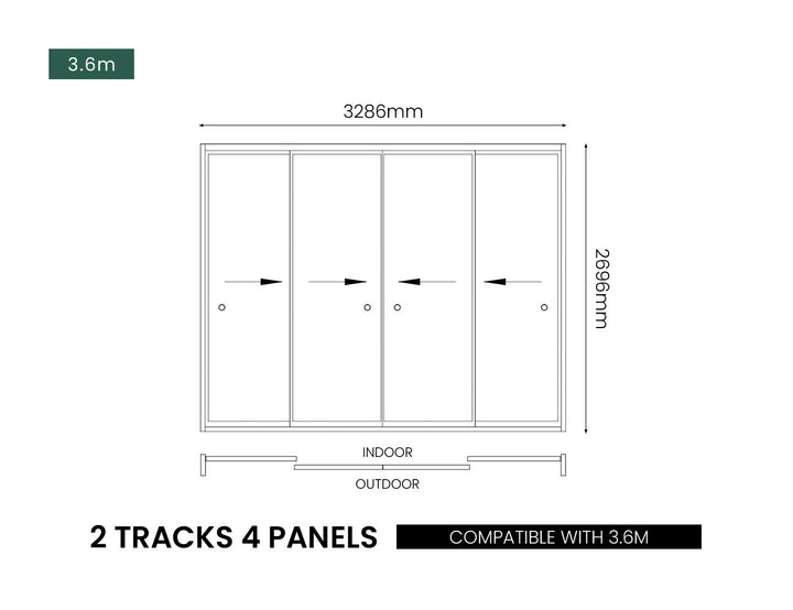 Frameless Glass Sliding Door for Caribbean & Caspian Wall Mounted Pergola