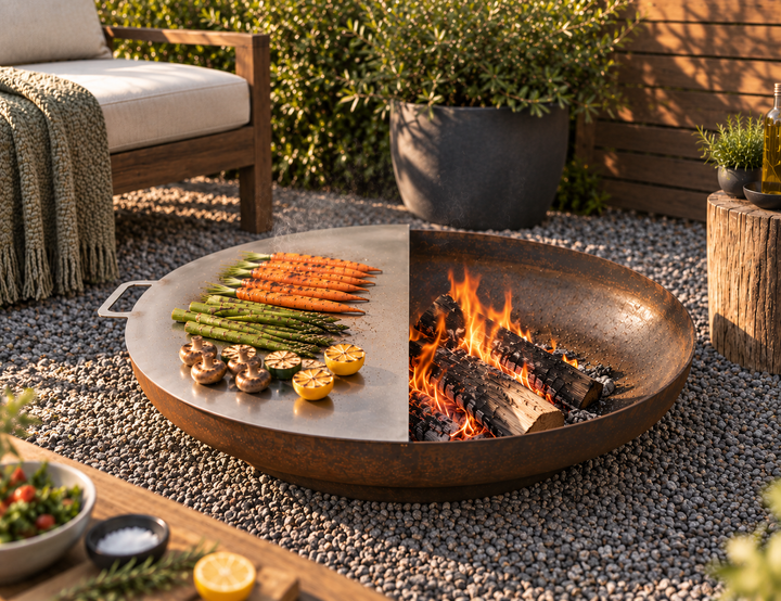 BASIN Half Moon Cooking Plate for 75cm Fire Pit