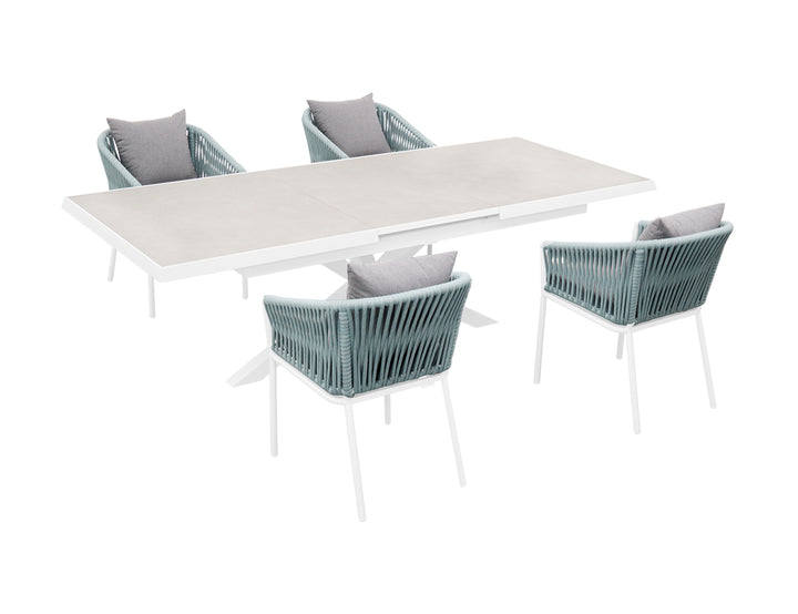 Chickadee Extension Table With Kereru Dining Chair 5-Piece Outdoor Dining Set