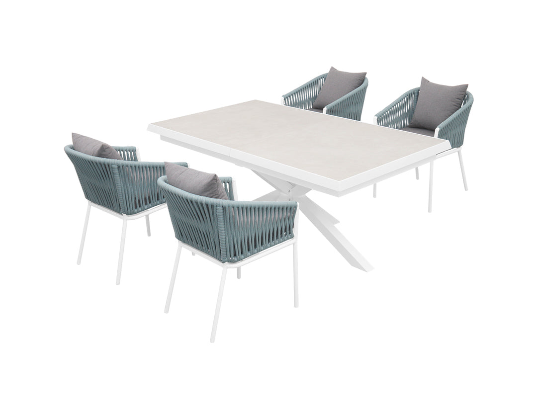 Chickadee Extension Table With Kereru Dining Chair 5-Piece Outdoor Dining Set