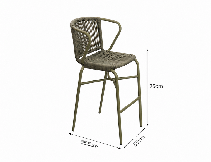 Citril Aluminium and Rope Bar Chair