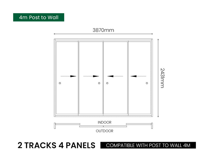 Coastal Patio Cover Collection Frameless Glass Sliding Door
