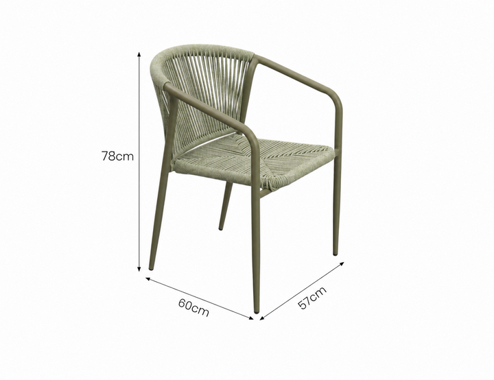 Comet Aluminium and Rope Dining Chair