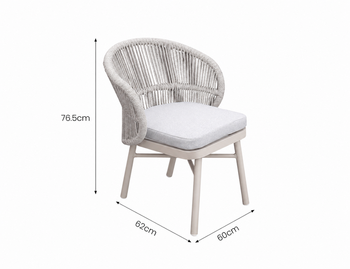 Corella Aluminium and Rope Dining Chair