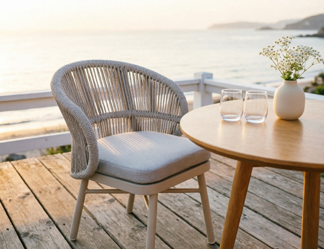 Corella Aluminium and Rope Outdoor Dining Chair