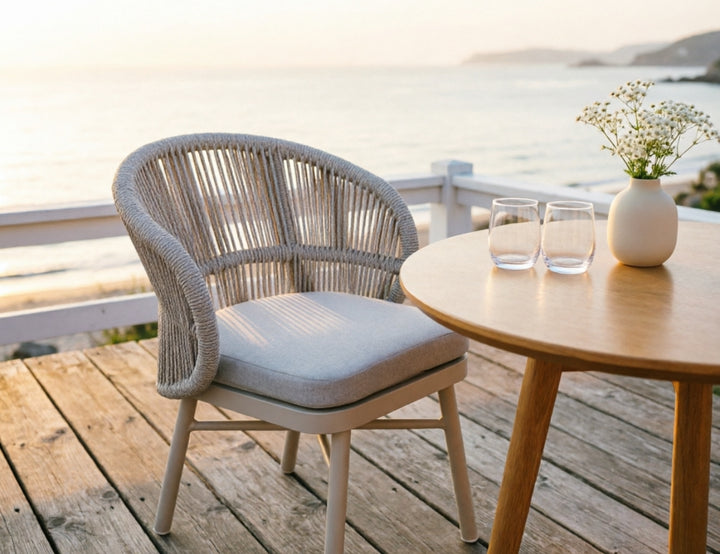 Corella Aluminium and Rope Outdoor Dining Chair