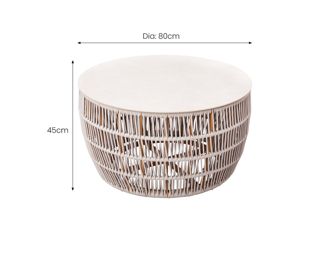 Coronet Aluminium and Rope  Side Table