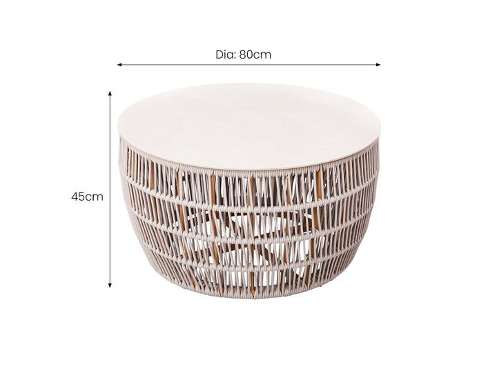 Coronet Aluminium and Rope  Side Table