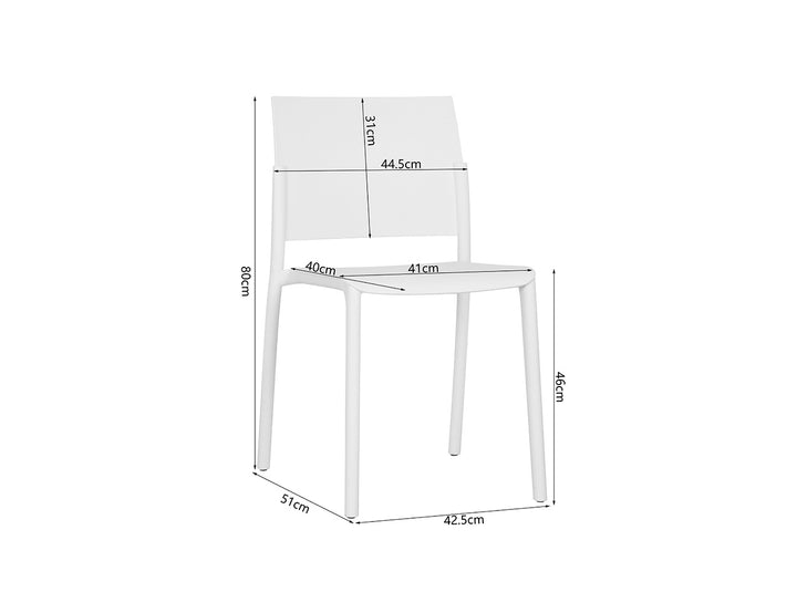 7-Piece Outdoor Dining Set – Extendable Aluminium Table with 6 Armless Chairs colour: White