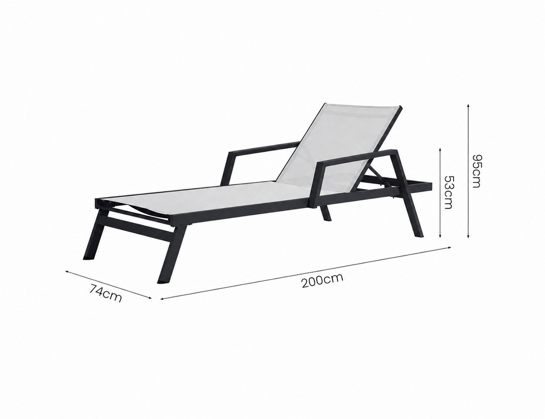 Dotterel Sun Lounger With Armrest
