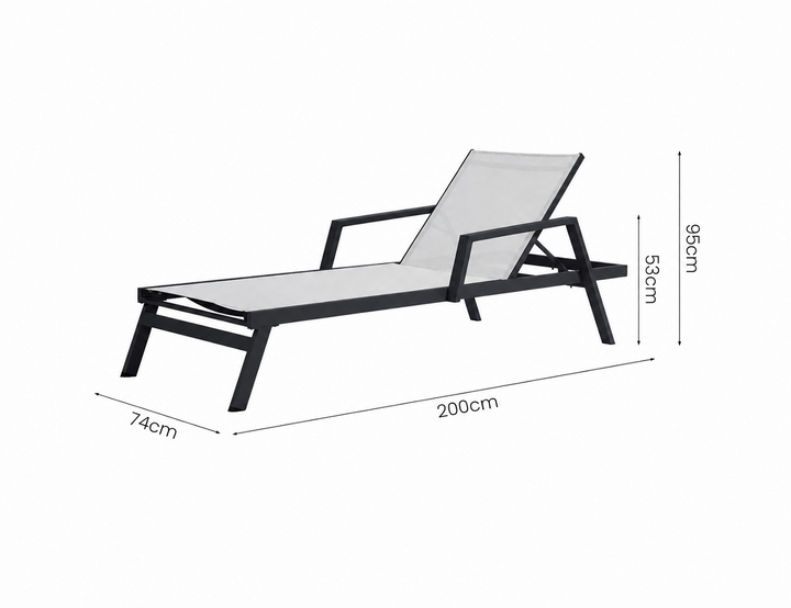 Dotterel Sun Lounger With Armrest
