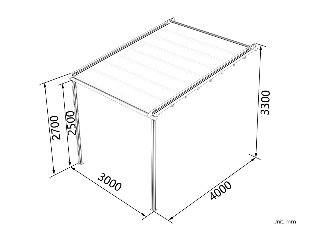 Dover Motorised PVC Pergola - Wall mounted