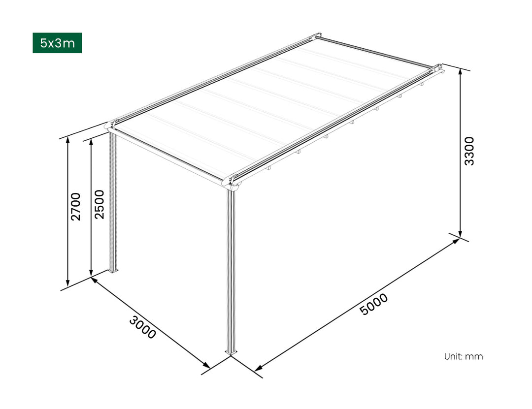 Dover Motorised Wall Mounted Pergola with Retractable Canopy