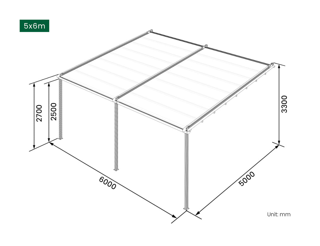 Dover Motorised Wall Mounted Pergola with Retractable Canopy