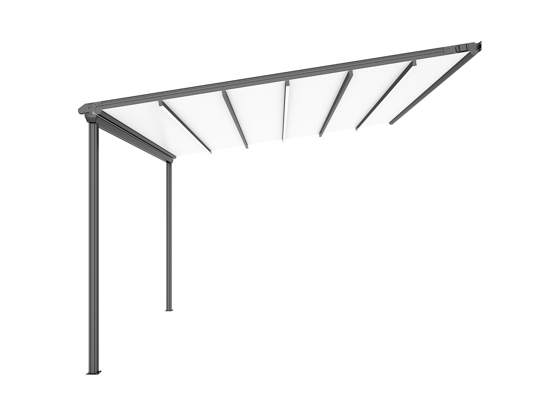 Dover Motorised Wall Mounted Pergola with Retractable Canopy