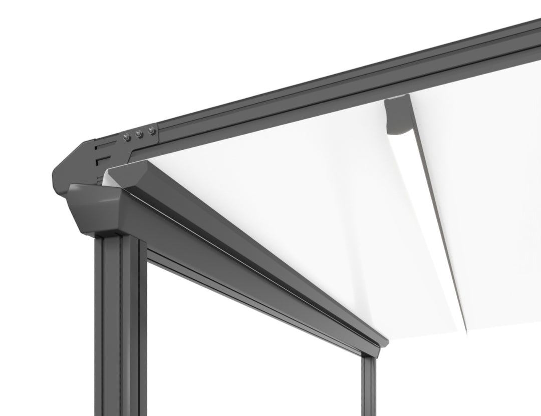 Dover Motorised PVC Pergola - Wall mounted