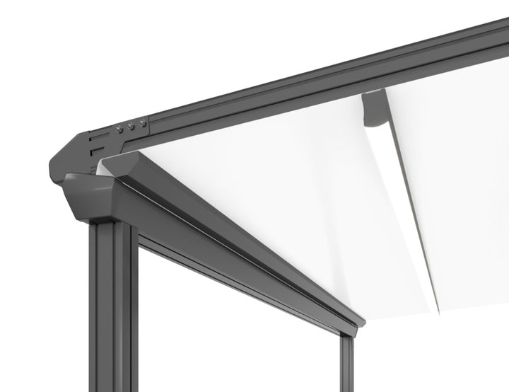 Dover Motorised PVC Pergola - Wall mounted
