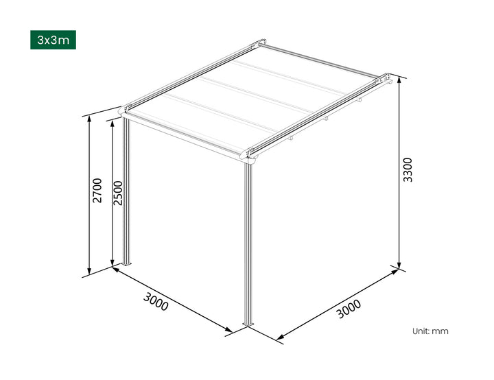 Dover Motorised Wall Mounted Pergola with Retractable Canopy