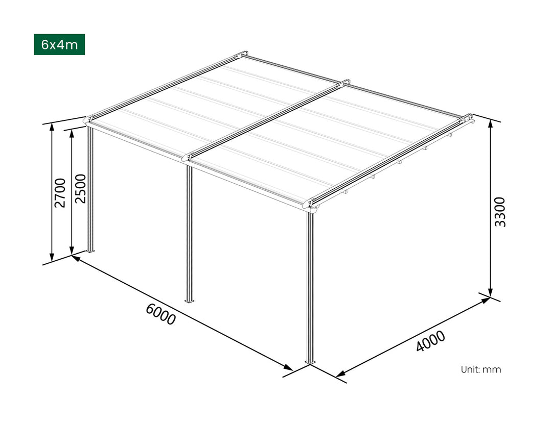 Dover Motorised Wall Mounted Pergola with Retractable Canopy