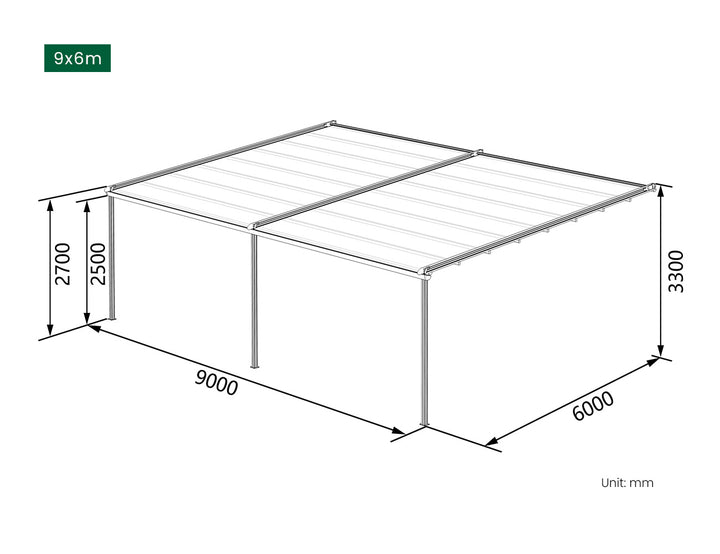 Dover Motorised Wall Mounted Pergola with Retractable Canopy