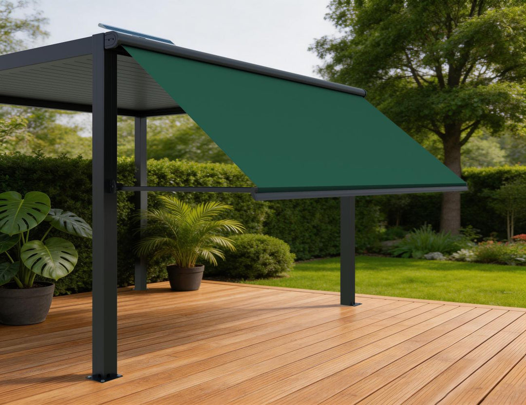 Solaris Motorised Retractable Drop-Arm Window Awning