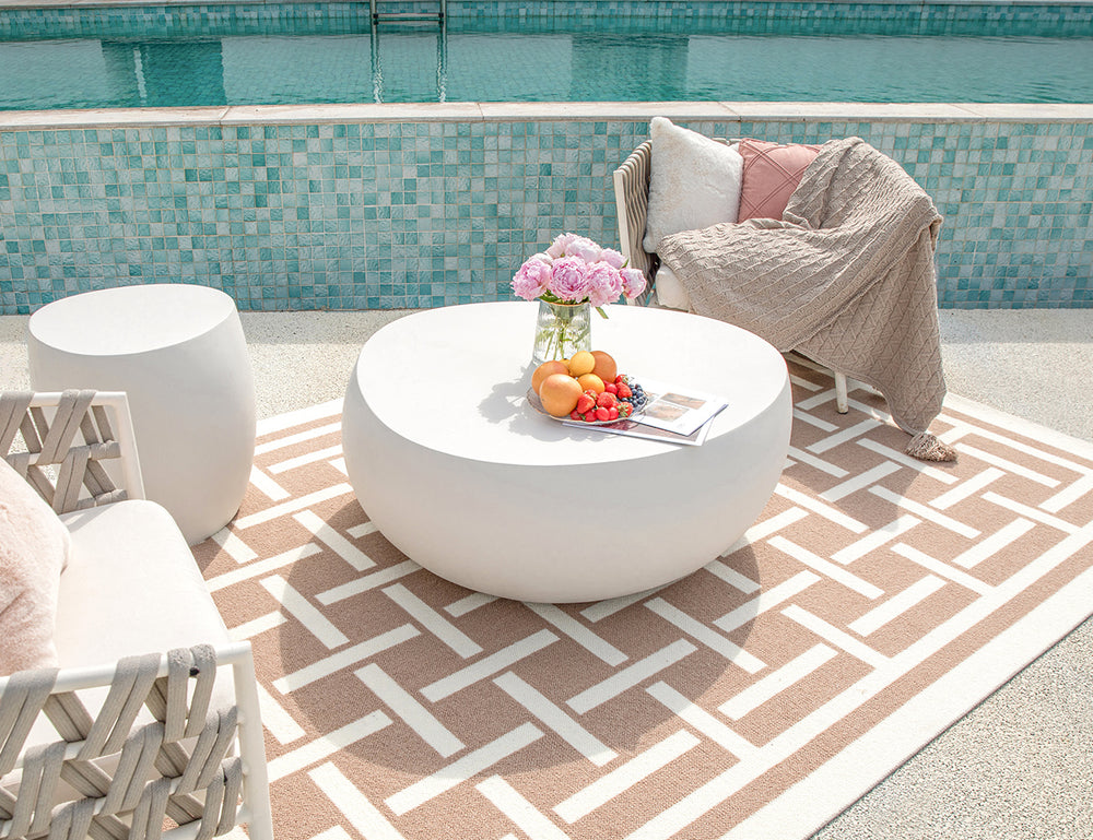 Ikaria Cobble Coffee Table, Colour: Cream White,