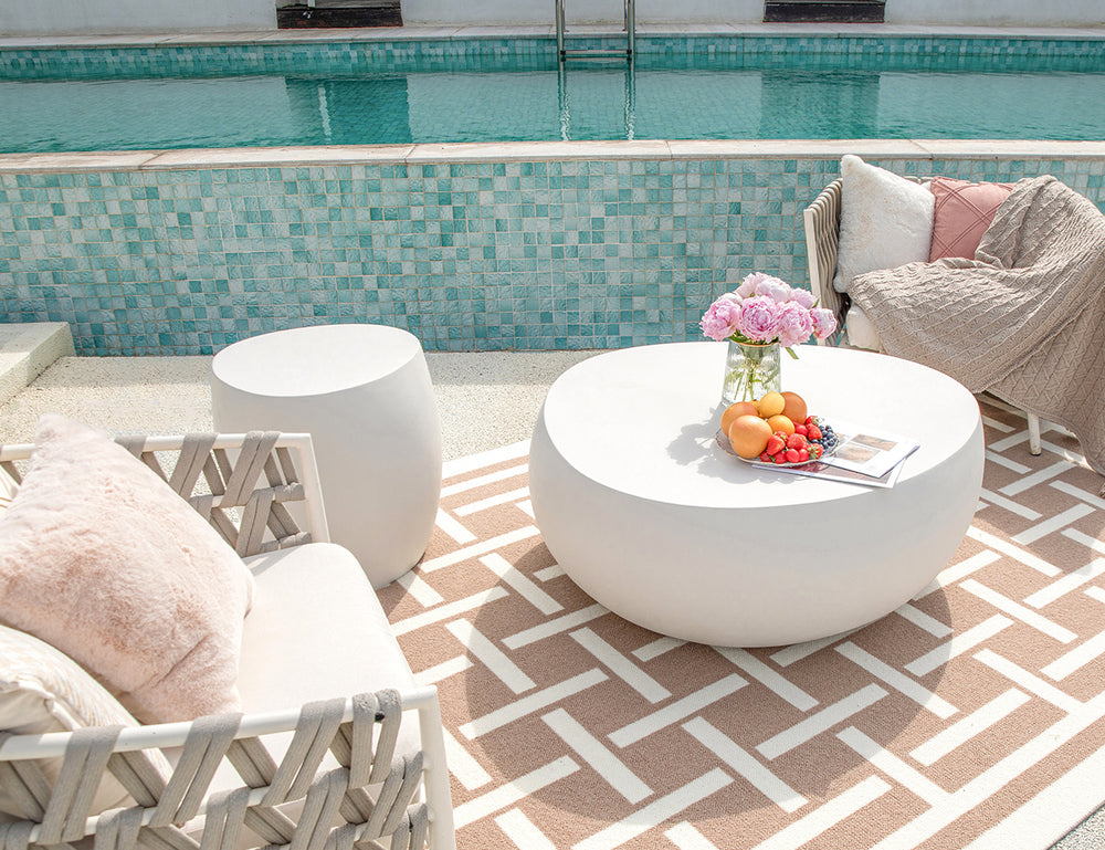 Ikaria Cobble Side Table, Colour: Cream White,