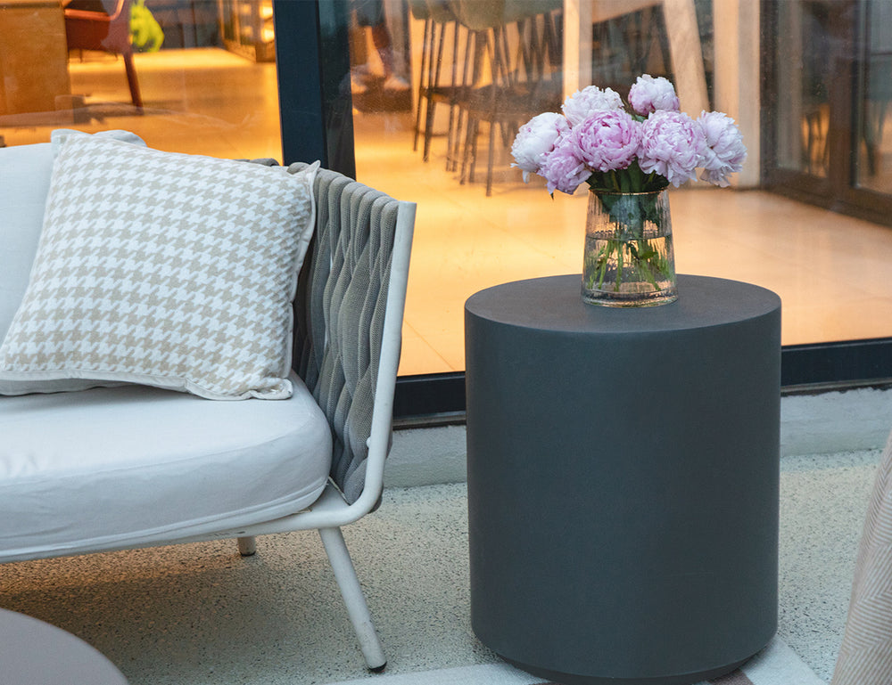 Rome Side Table Slate Black, Colour: Slate Black,